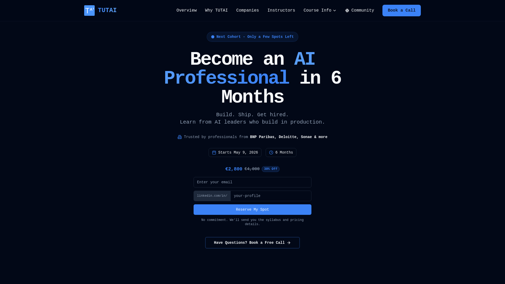 website screenshot of https://tutai-education.com/