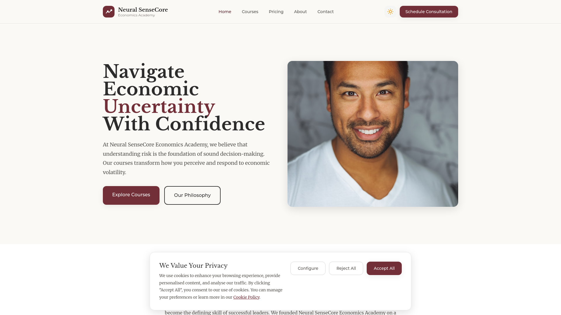 website screenshot of https://neuralsensecore.digital/