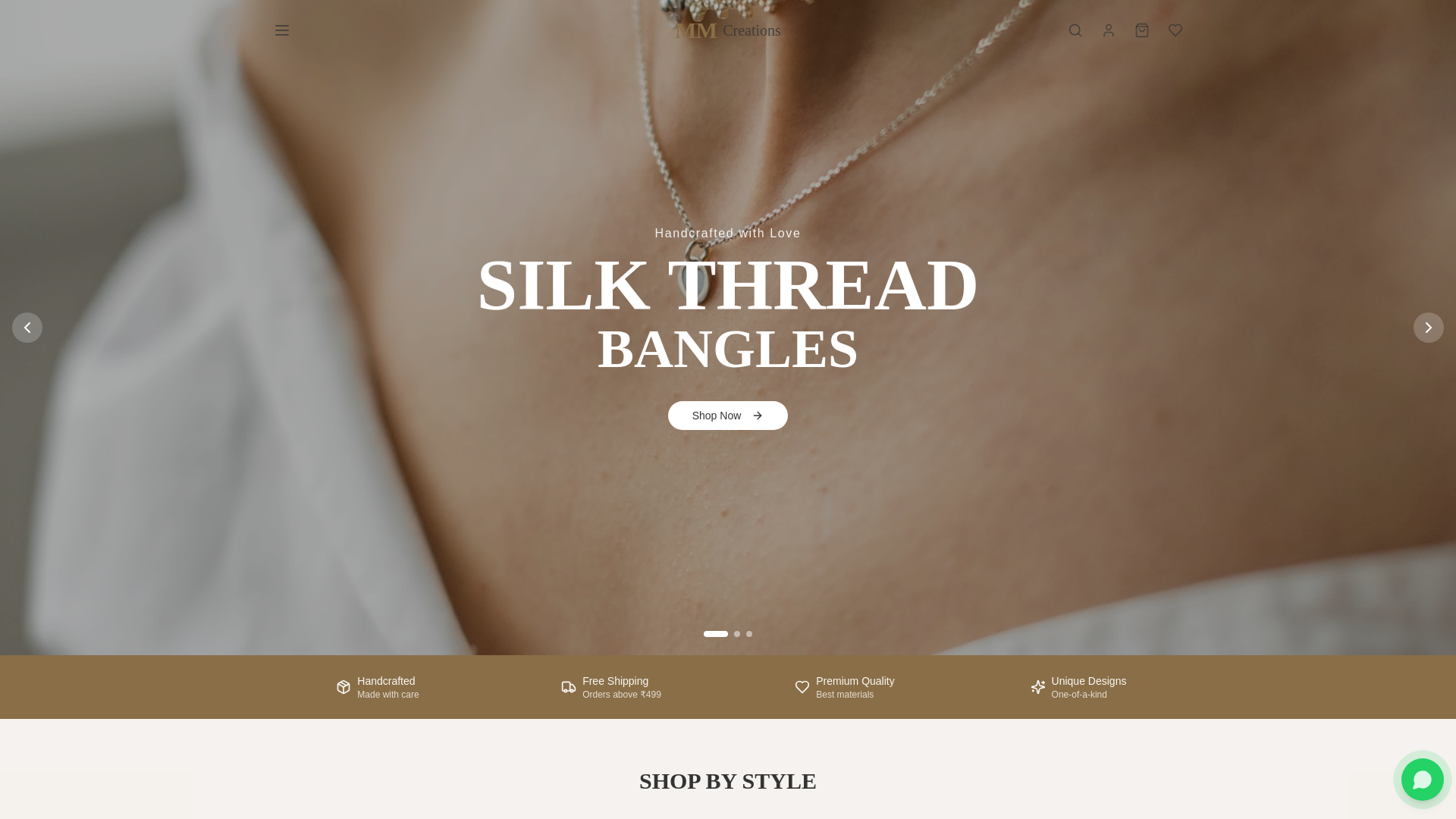 website screenshot of https://mmcreations-bxw.pages.dev/