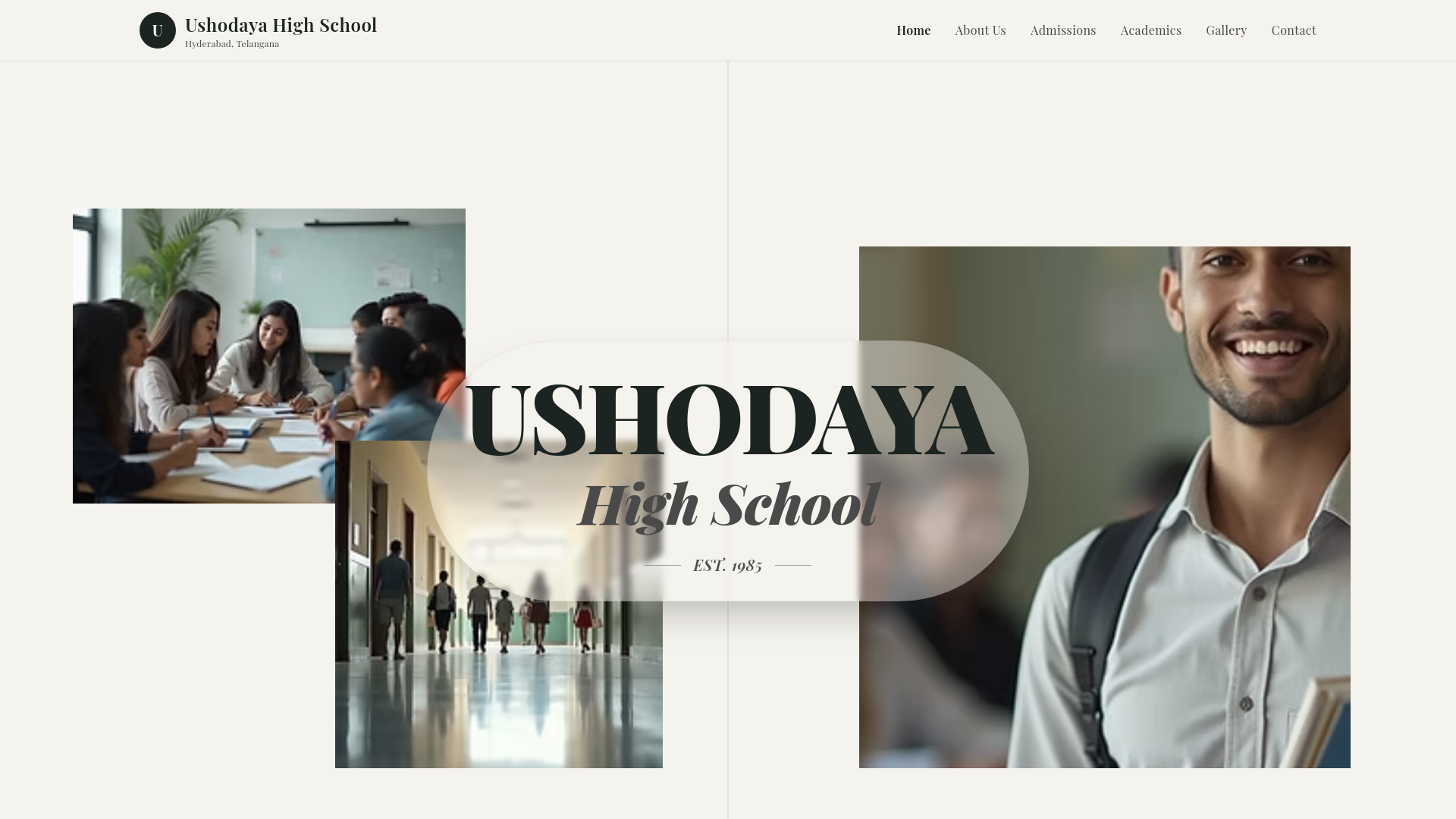 website screenshot of https://ushodaya-hs.com/