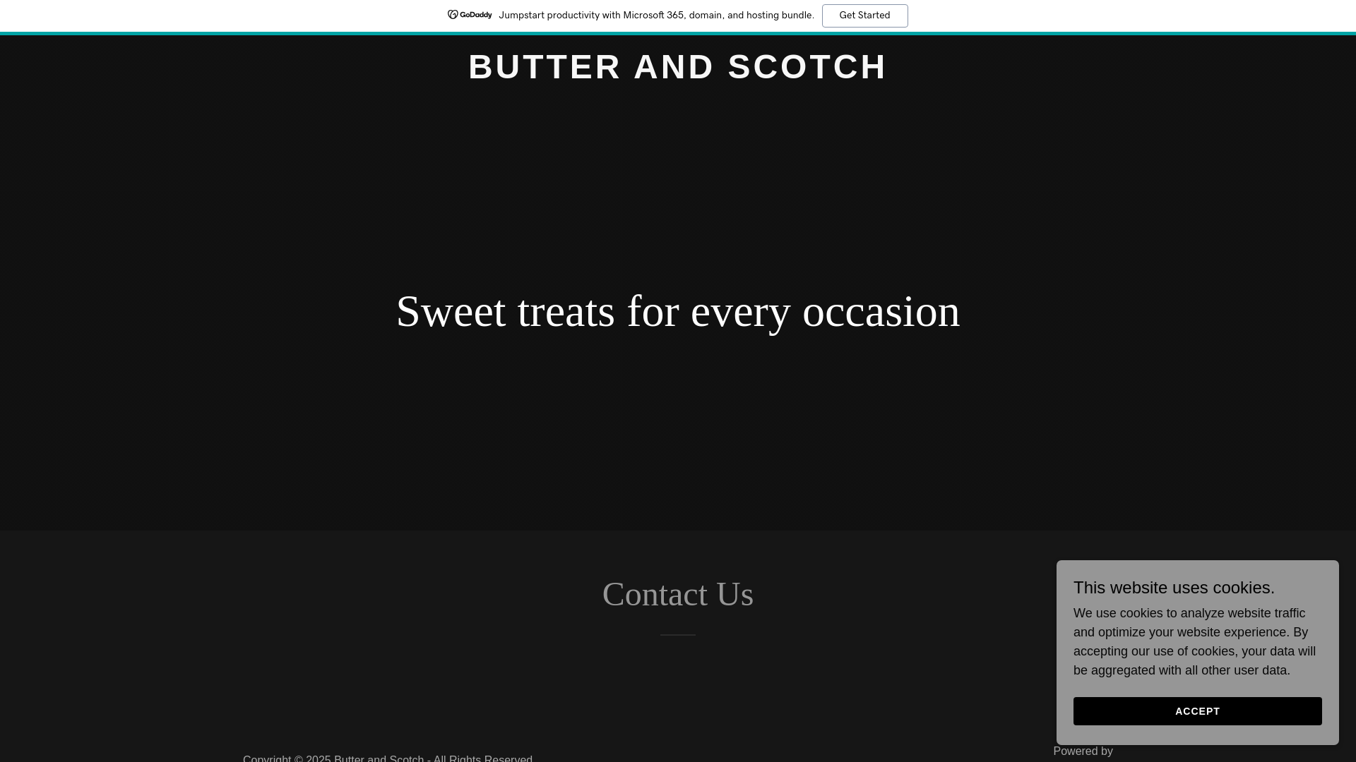 website screenshot of https://butterandscotch.in