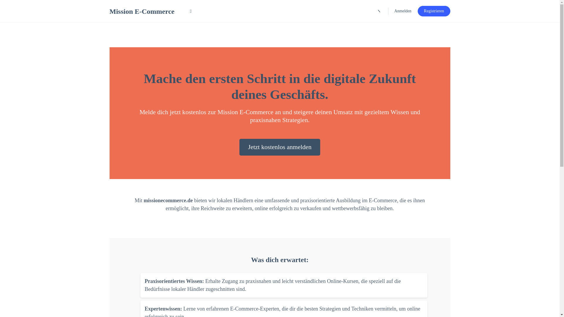 website screenshot of https://missioncommerce.de/