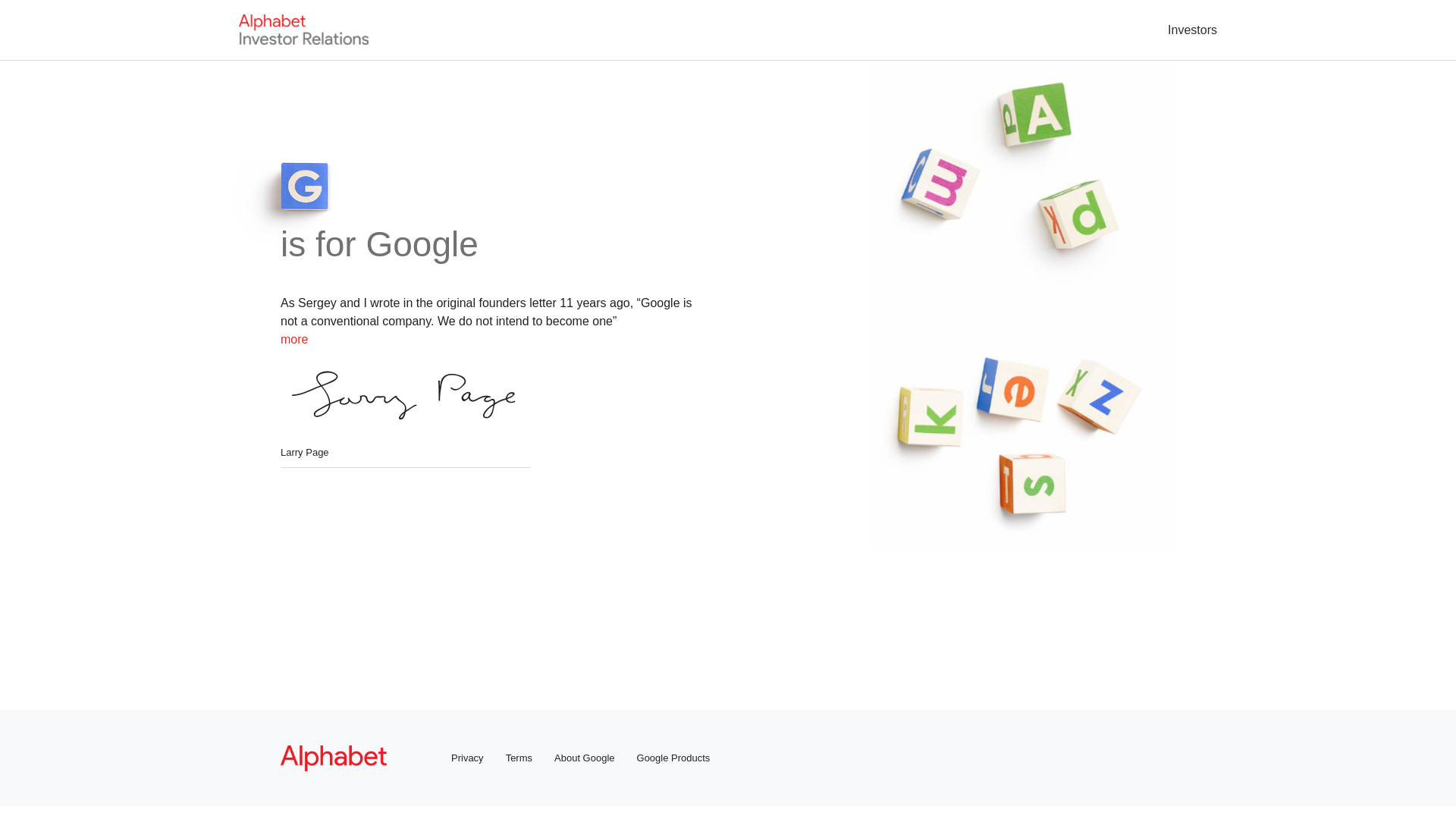 website screenshot of https://abc.xyz/