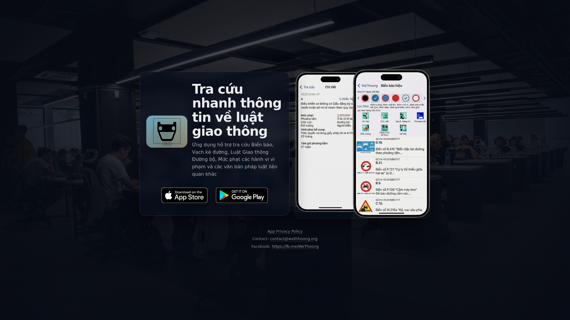 website screenshot of https://wethoong.org