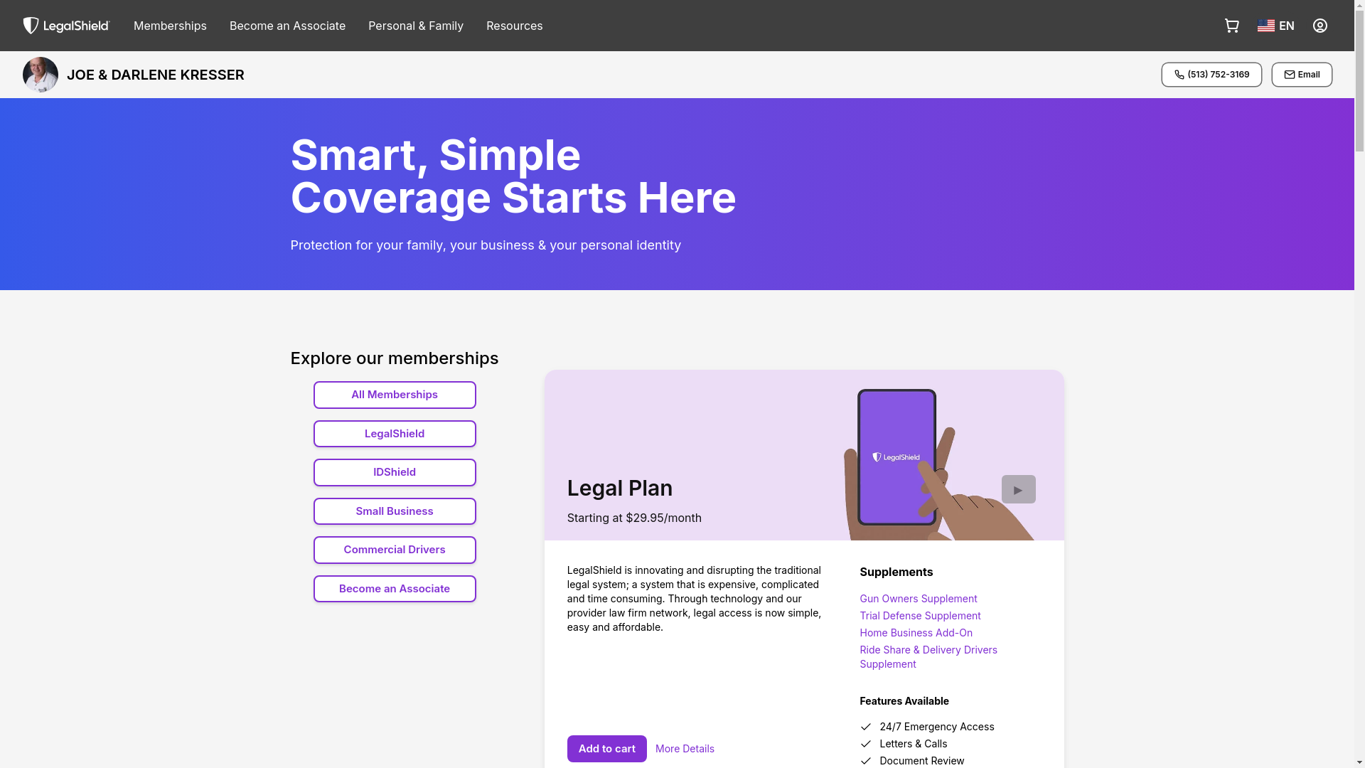 website screenshot of https://joekresser.com/