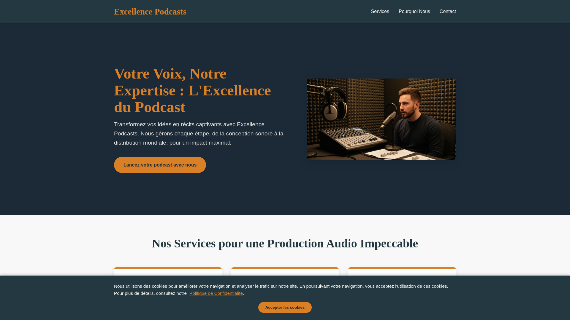 website screenshot of https://excellencepodcasts.click/