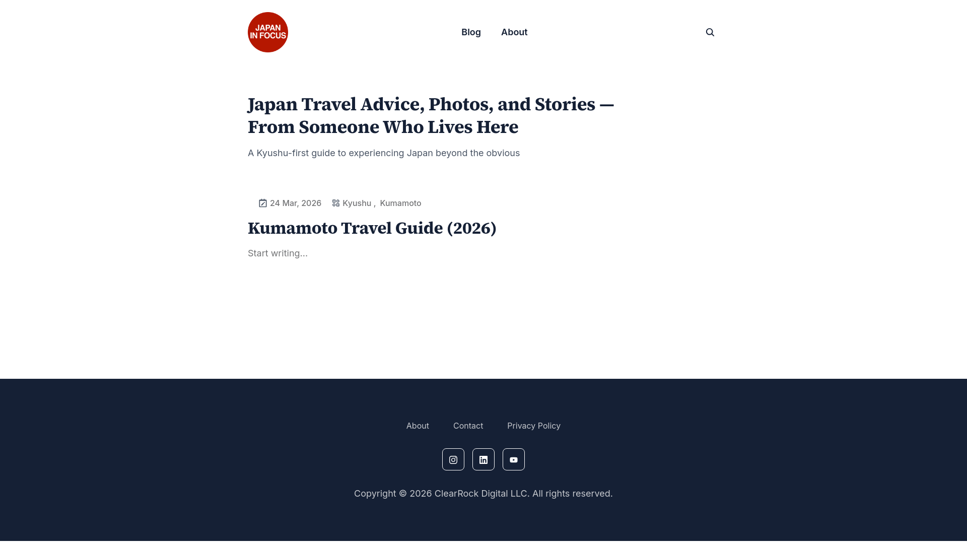 website screenshot of https://japaninfocus.pages.dev/