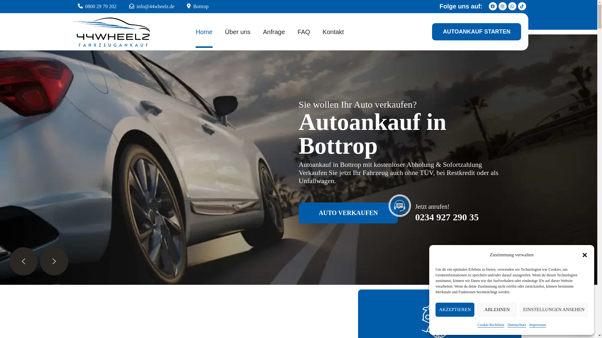 website screenshot of https://autoankauf-bottrop365.de/