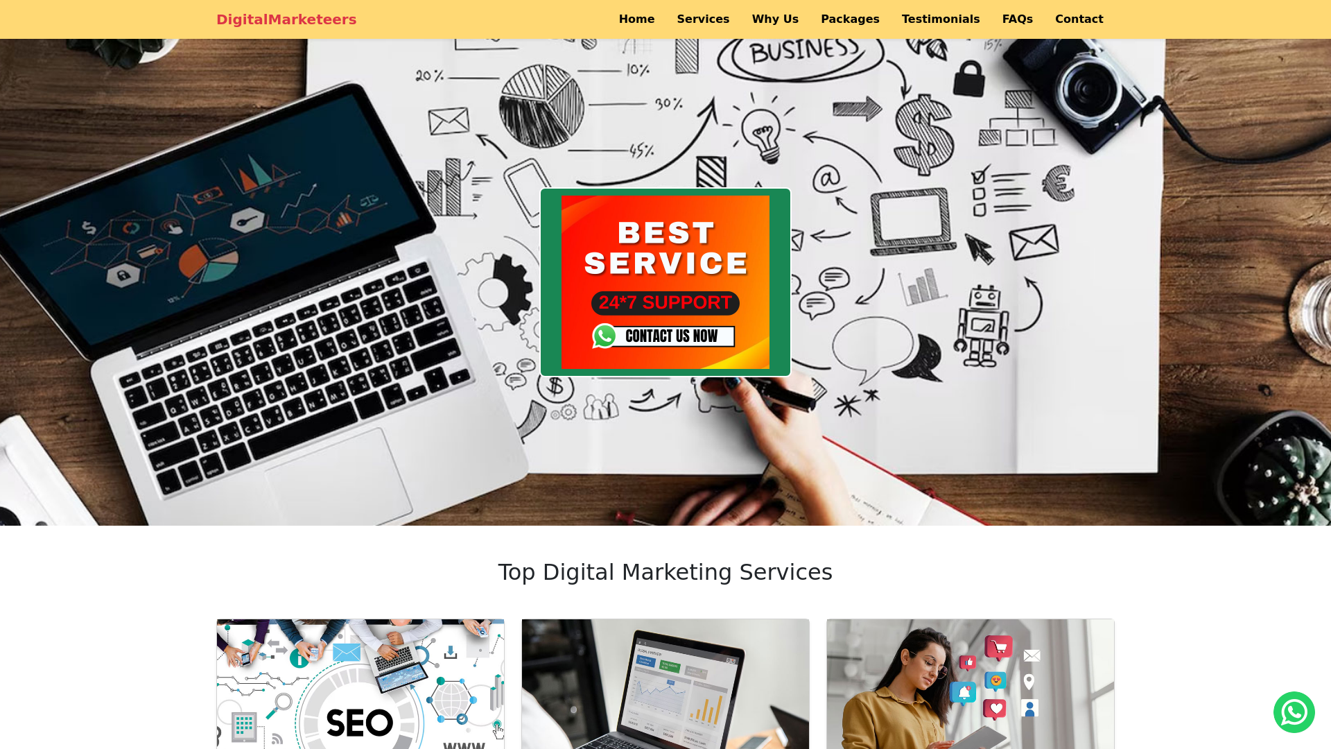 website screenshot of https://digitalmarketeers.site