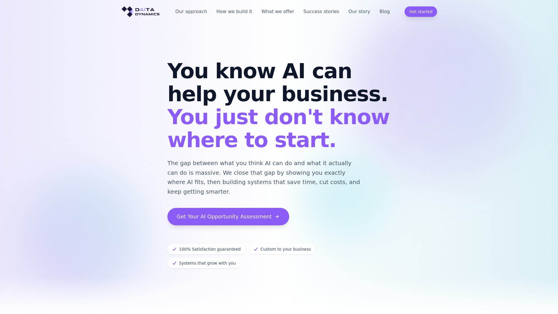 website screenshot of https://evaluatewithdaitadynamics.com/