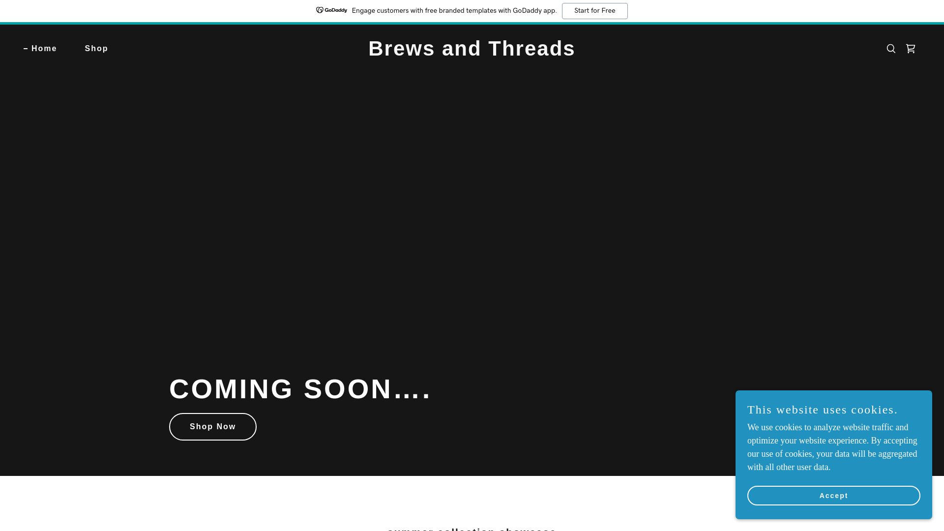 website screenshot of https://brewsandthreads.com/
