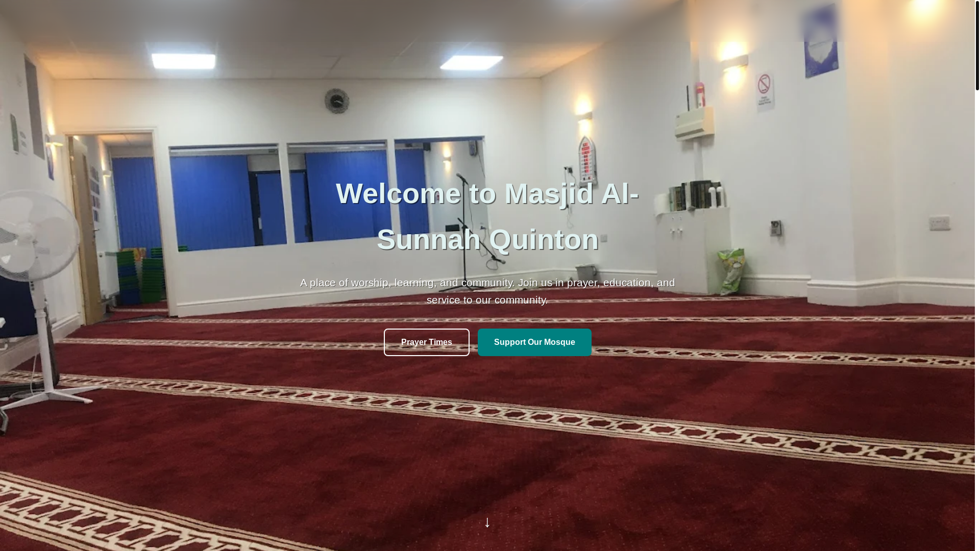 website screenshot of https://masjidsunnahquinton.org/