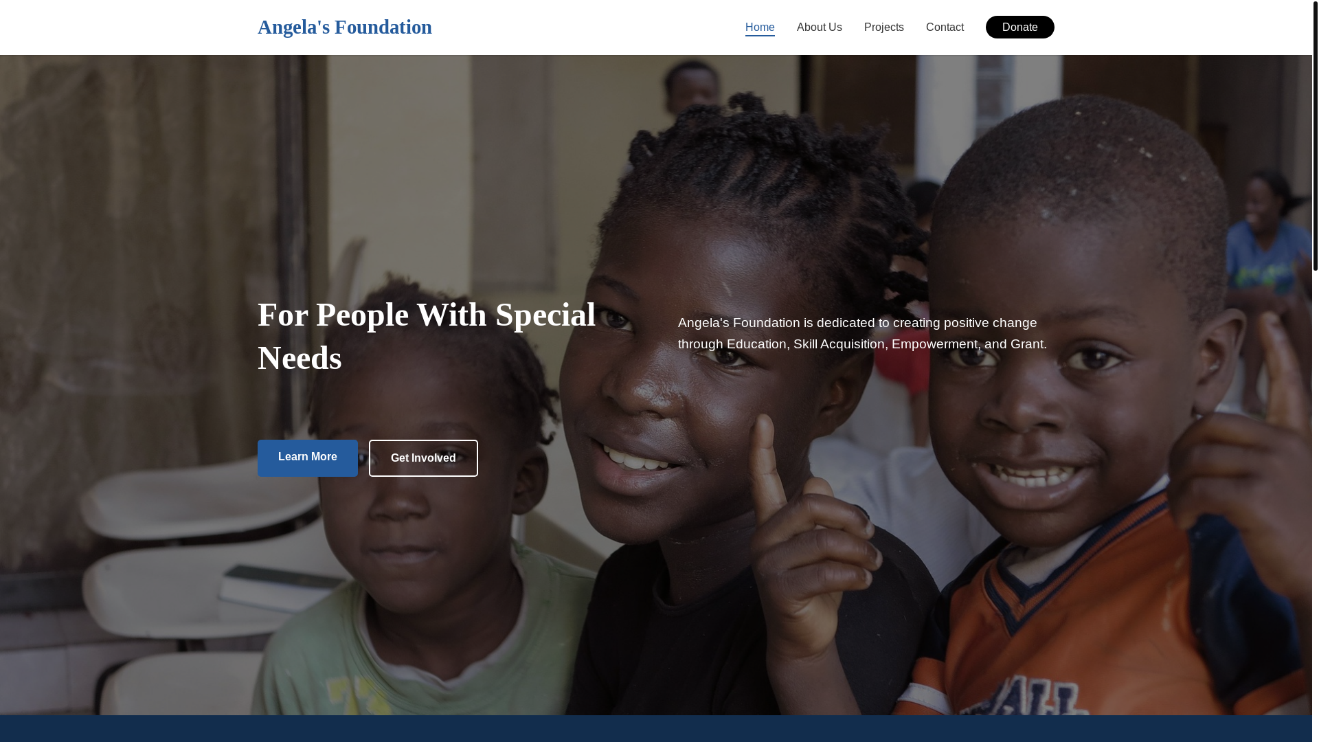website screenshot of https://angelasfoundationpage.pages.dev/