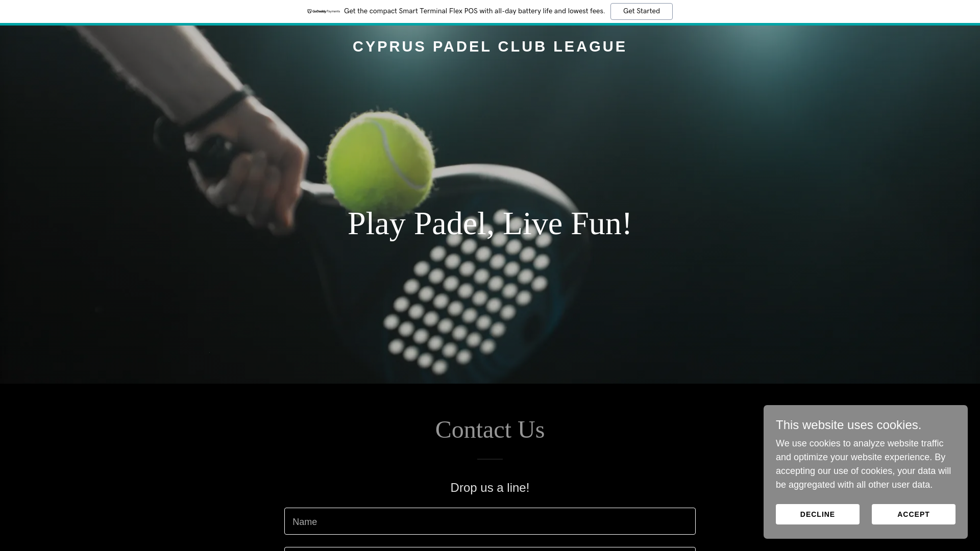 website screenshot of https://cypruspadelclubleague.com/