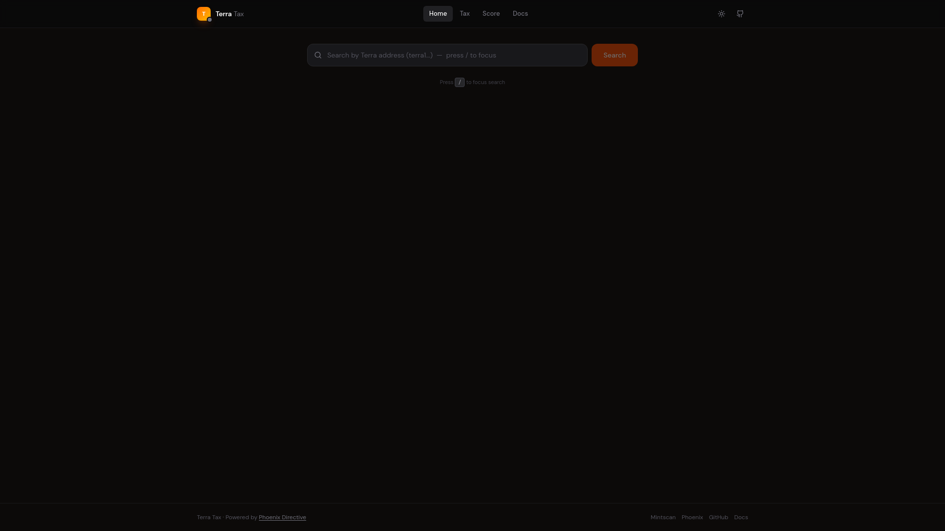 website screenshot of https://terra-tax-dashboard.pages.dev/