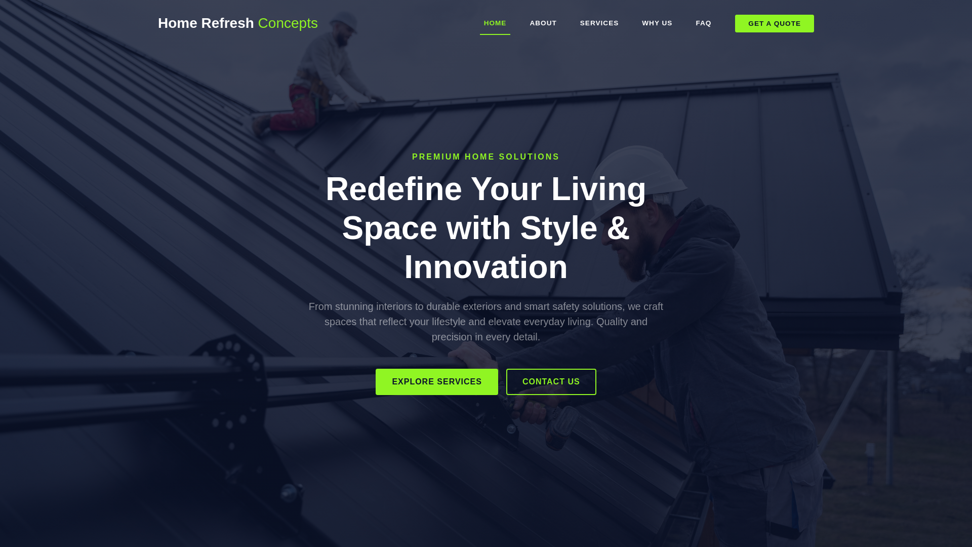 website screenshot of https://homerefreshconcepts.com
