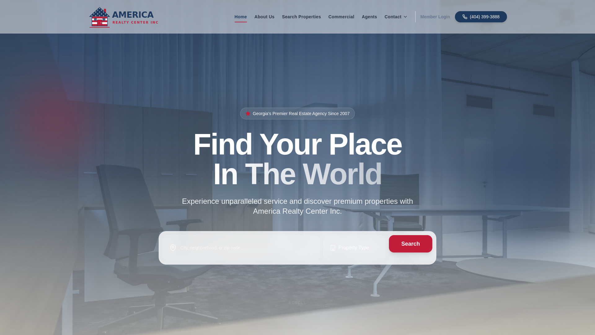 website screenshot of https://americarealtycenter.org