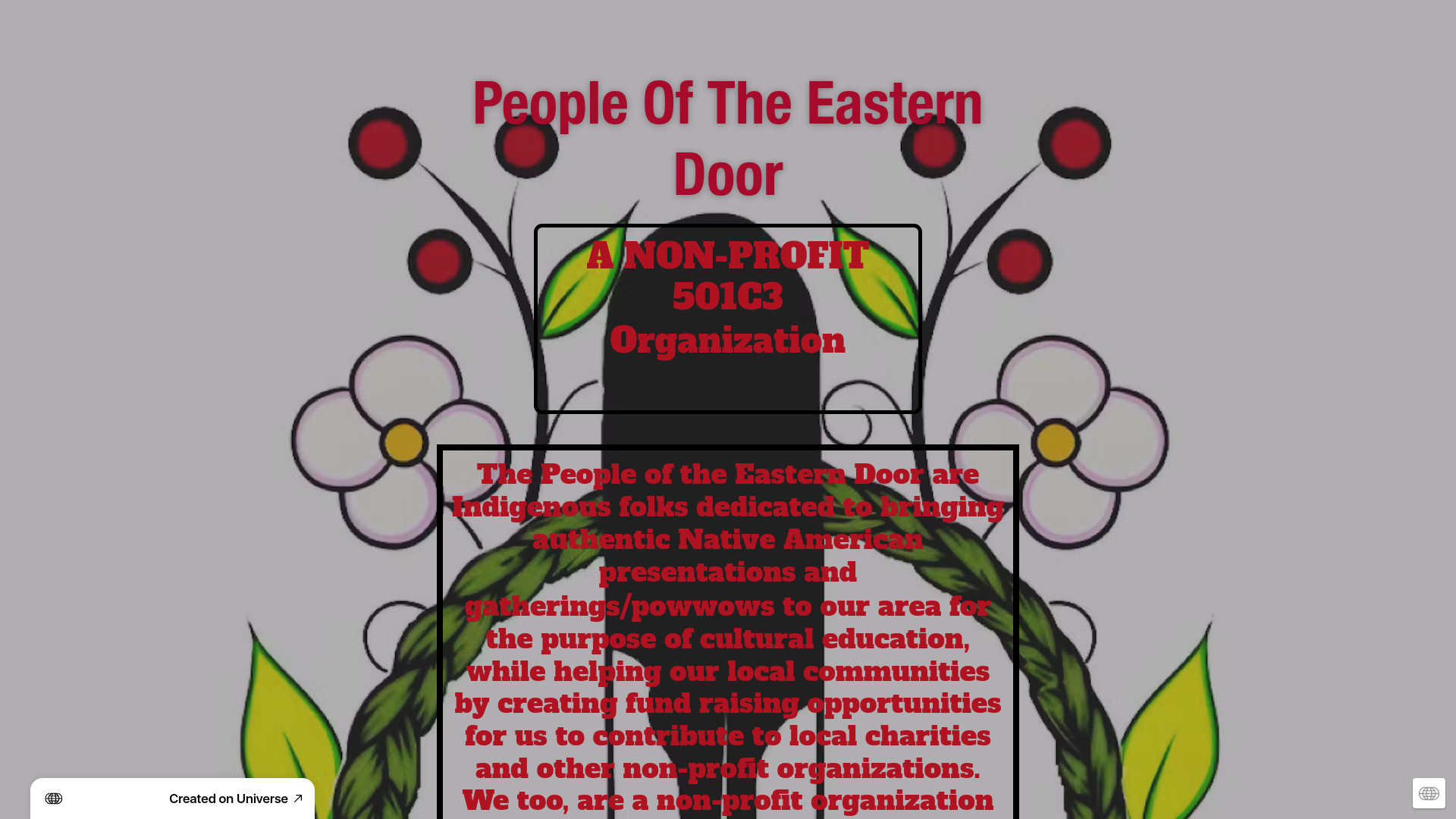 website screenshot of https://peopleoftheeasterndoor.com/