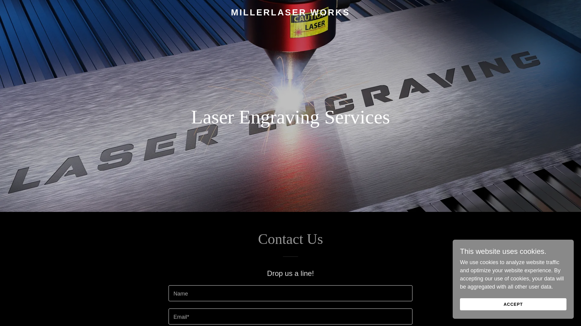 website screenshot of https://millerlaserworks.com/