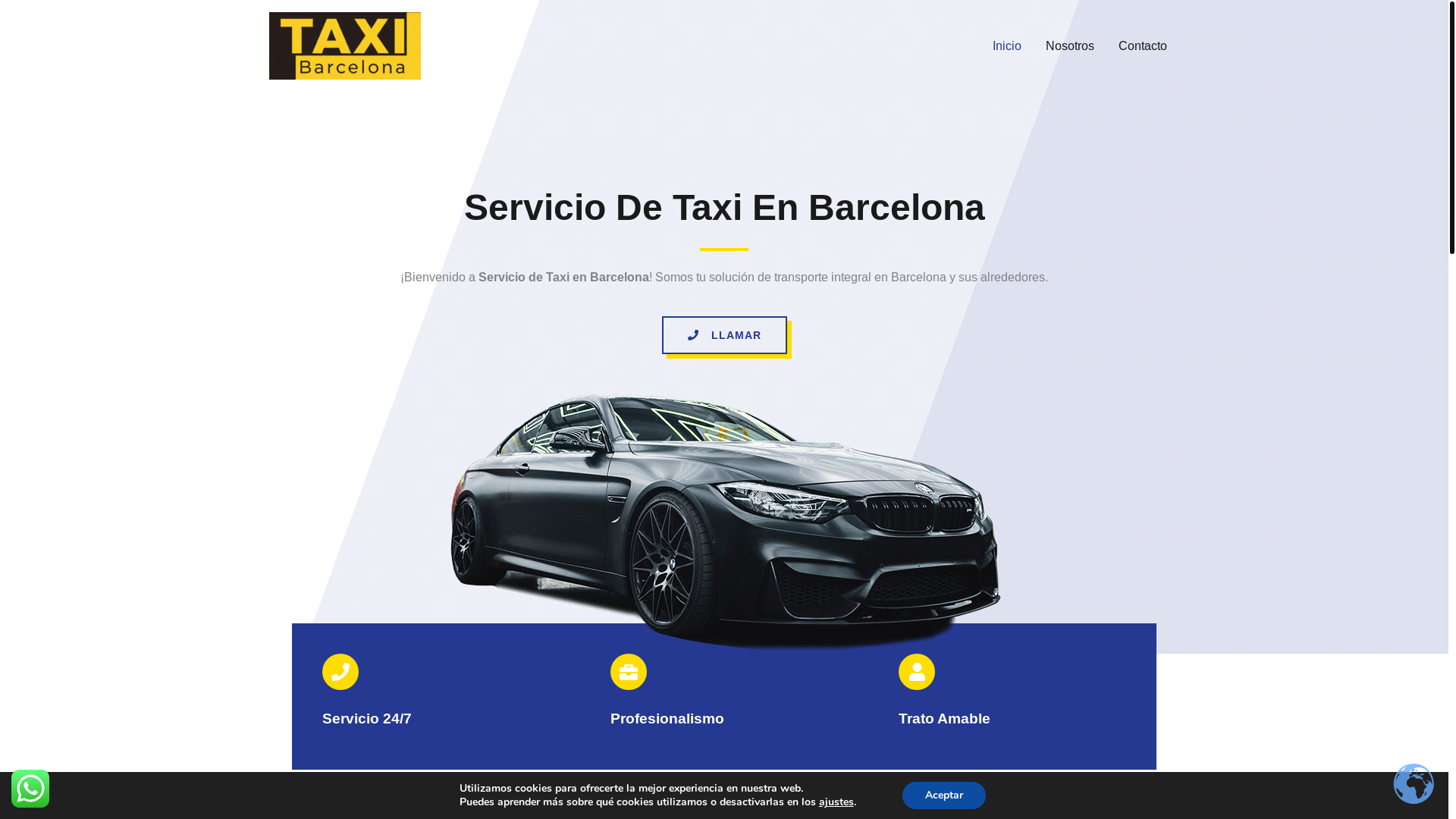 website screenshot of https://taxibarcelonarazzaq.es/