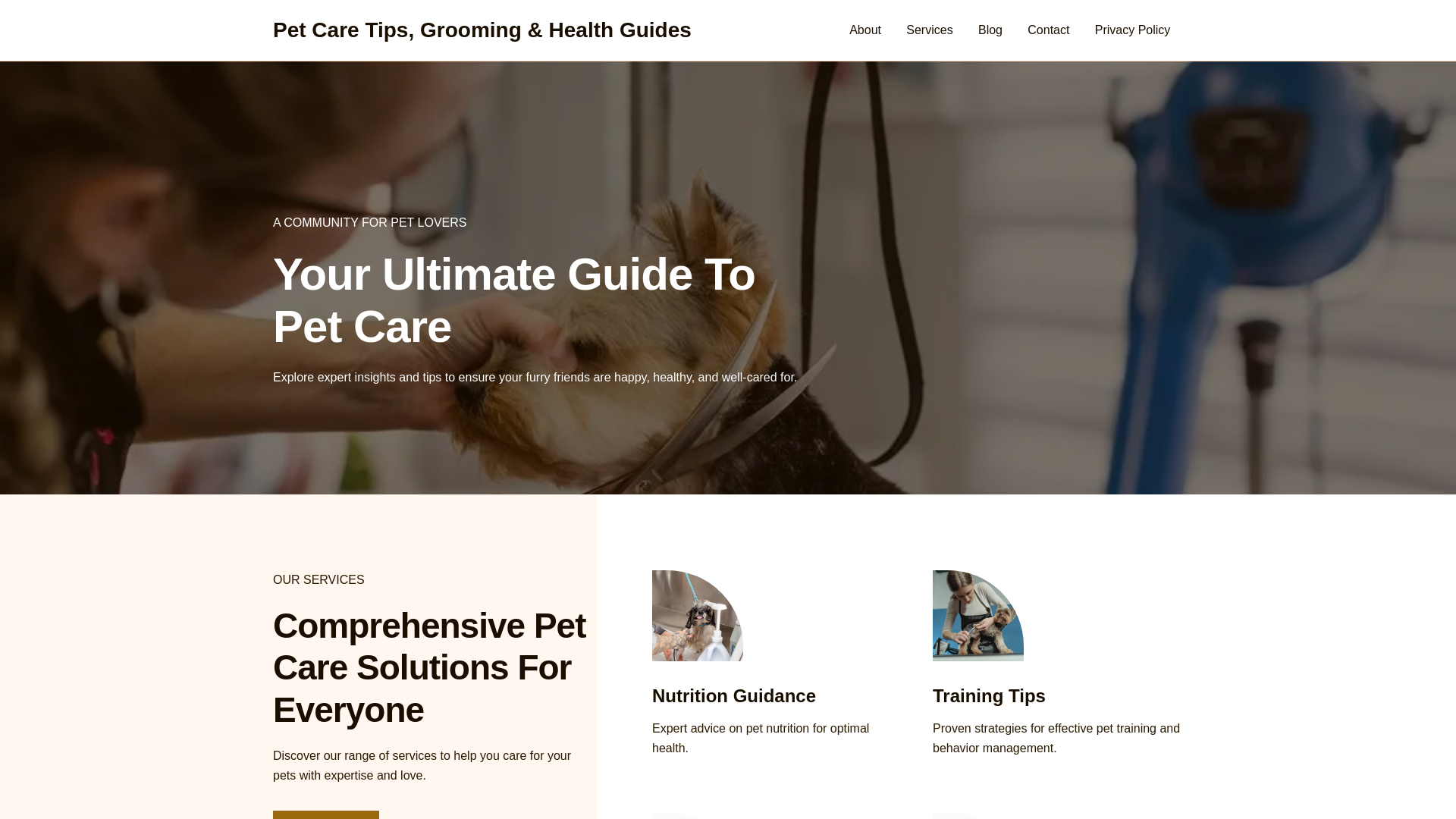 website screenshot of https://petscriz.info/