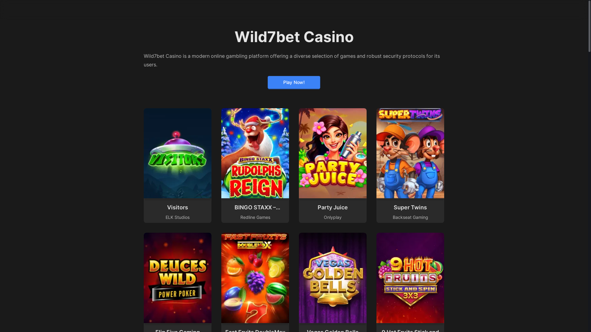 website screenshot of https://wild7bet-com.pages.dev/