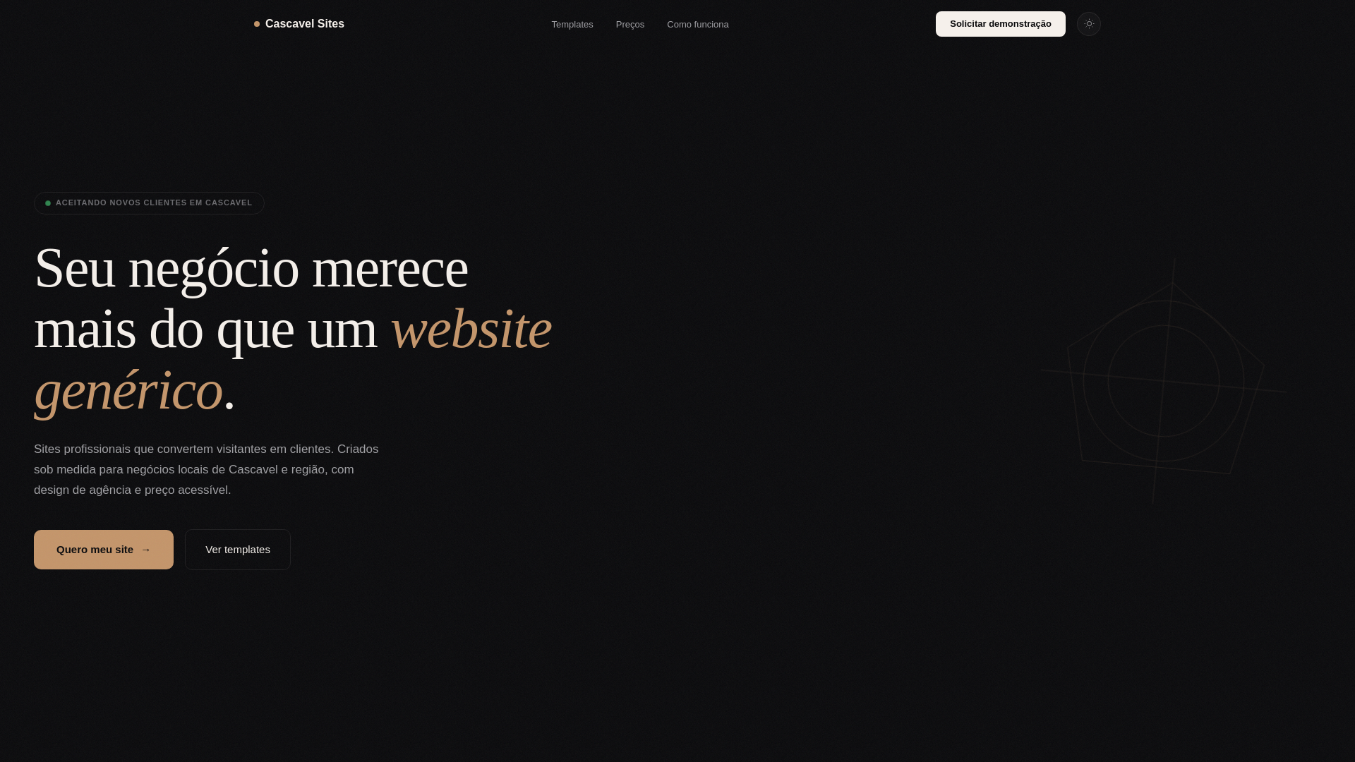 website screenshot of https://cascavelsites.com.br