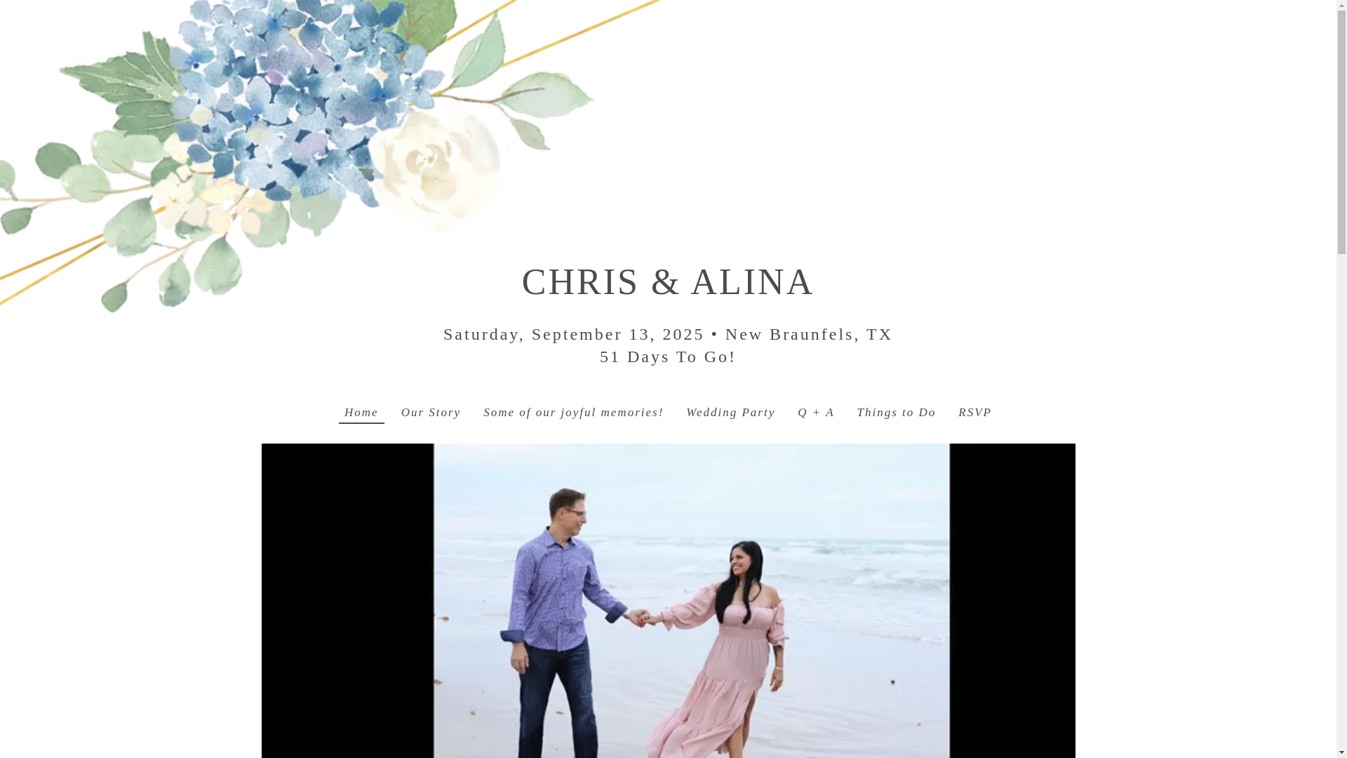 website screenshot of https://chrisandalinawedding.com/