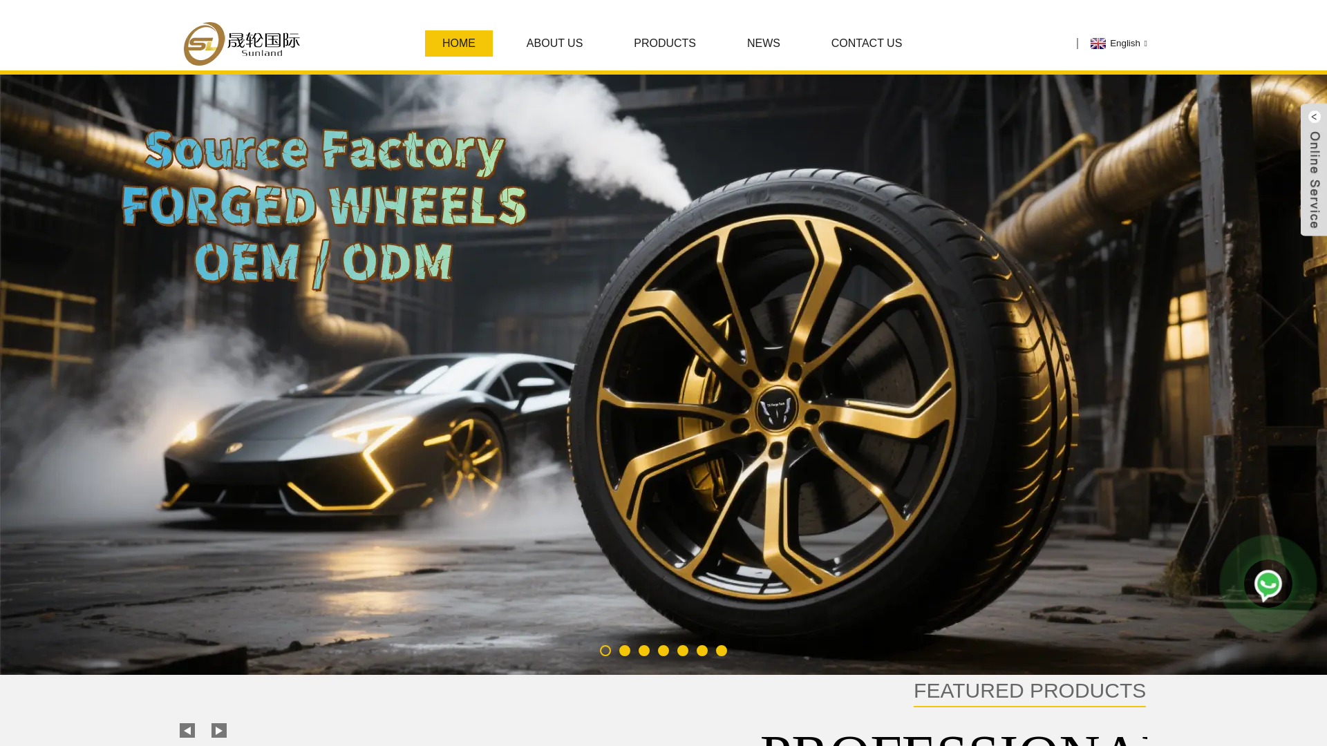 website screenshot of https://sunlandwheel.com/