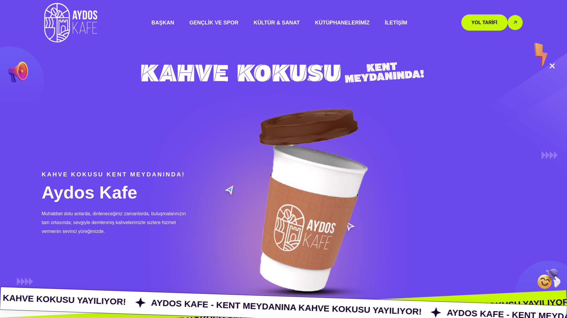 website screenshot of https://aydoskafe.com