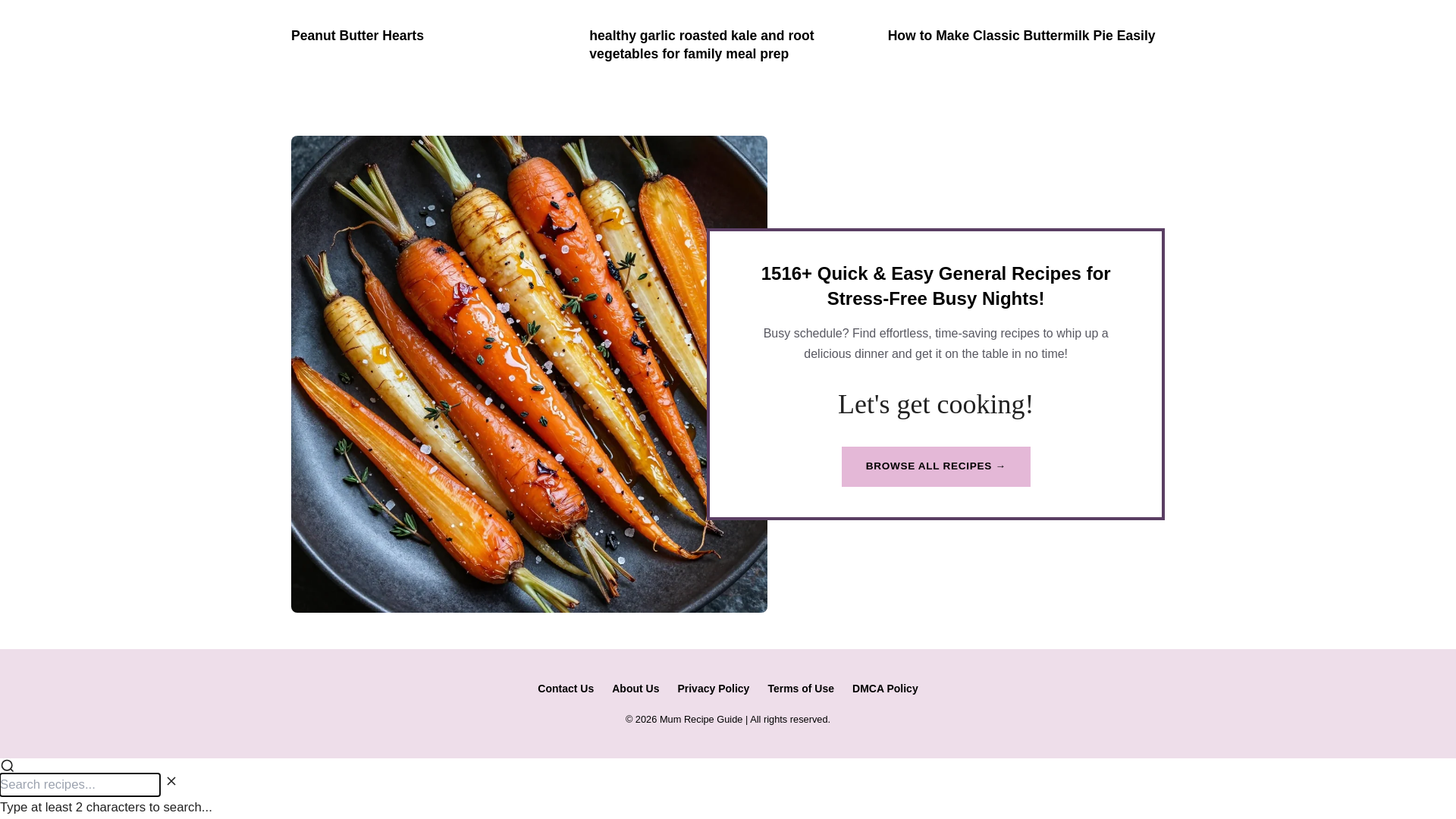 website screenshot of https://mumrecipeguide.pages.dev/
