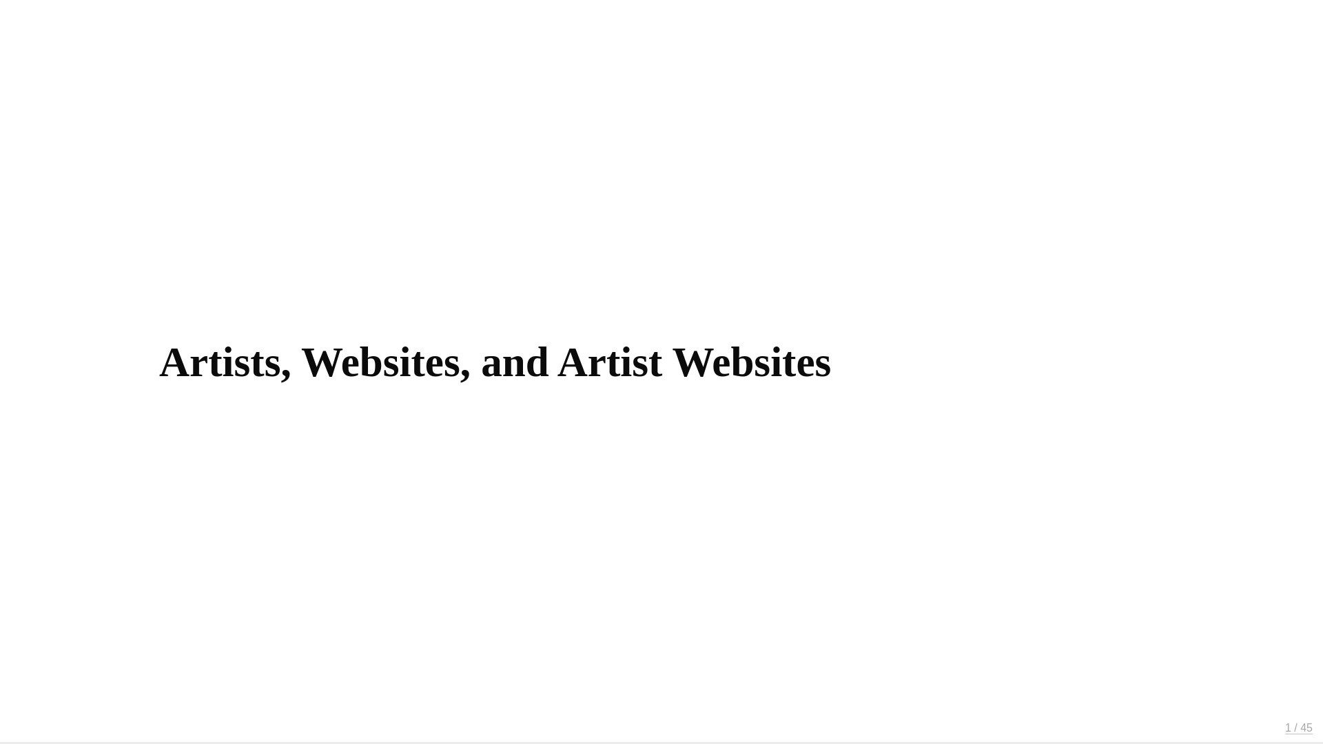 website screenshot of https://artist-websites.pages.dev/