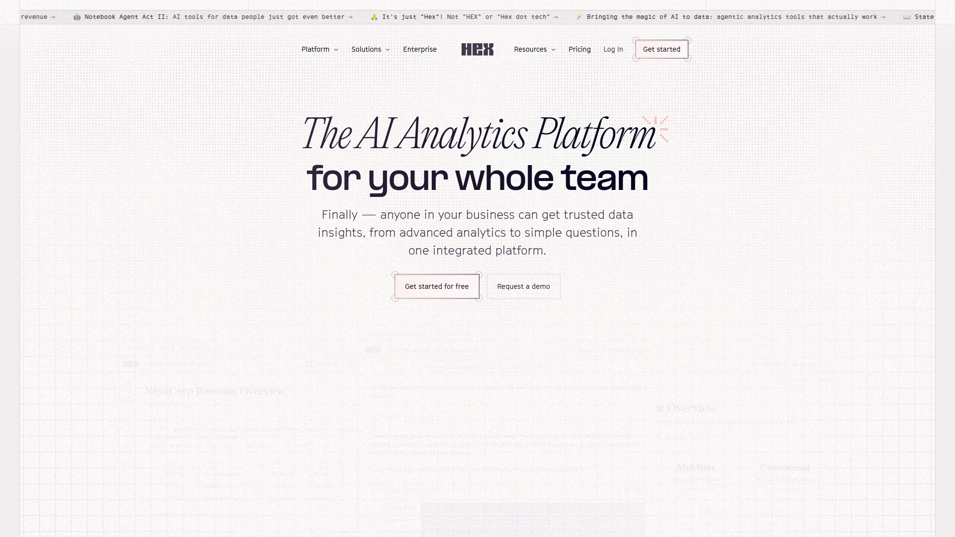 website screenshot of https://hex.tech/