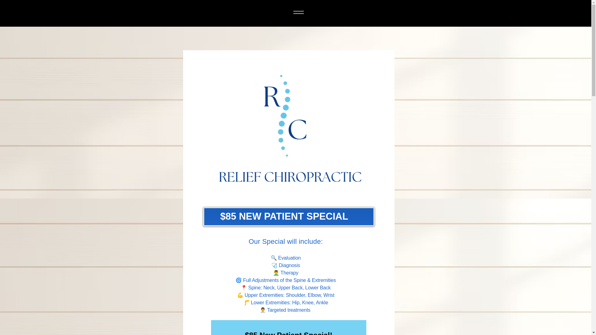 website screenshot of https://reliefchiropracticoc.net/