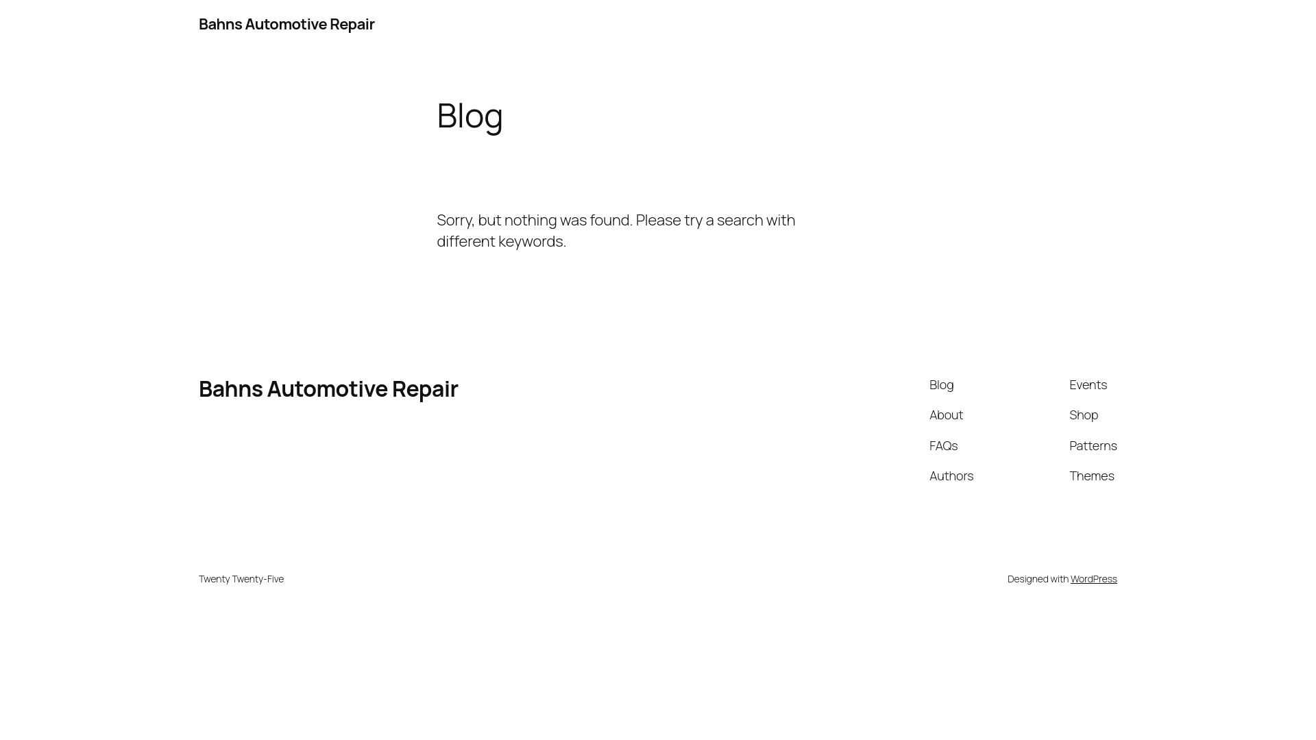website screenshot of https://bahnsautomotiverepair.com/