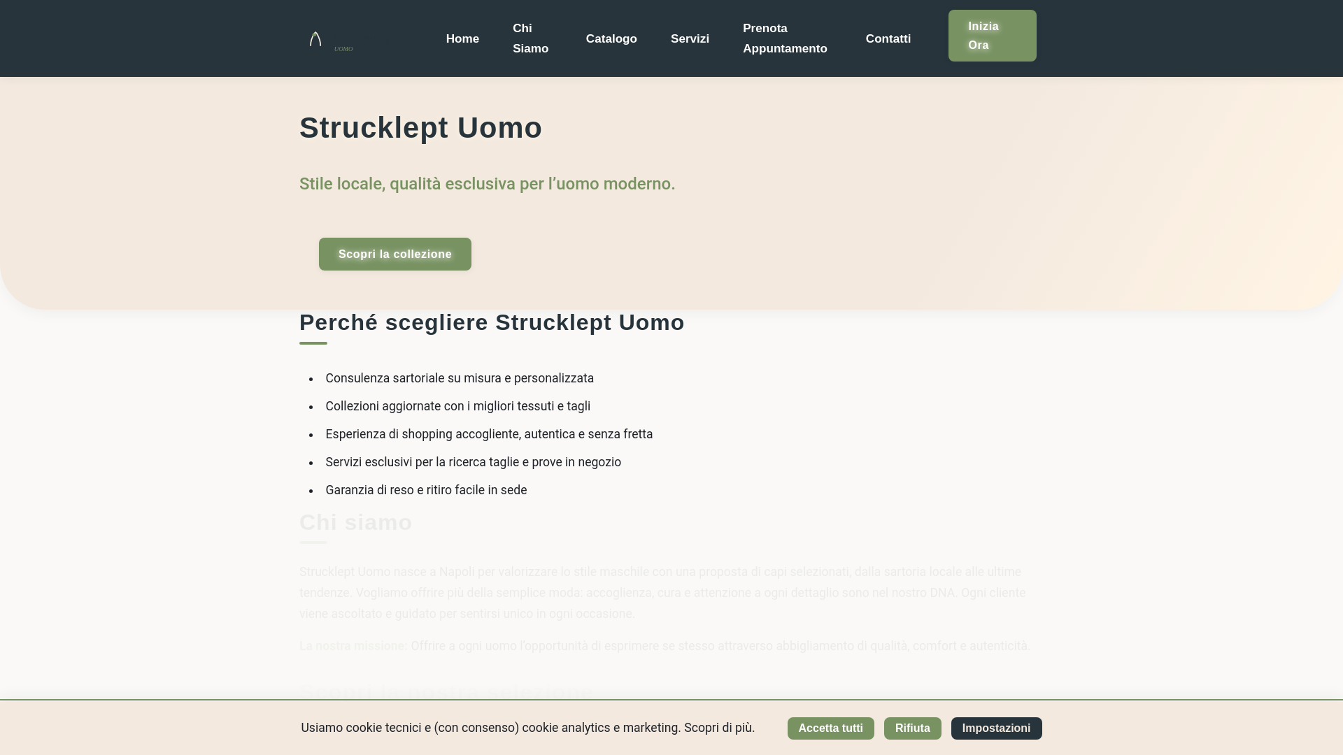 website screenshot of https://strucklept.center