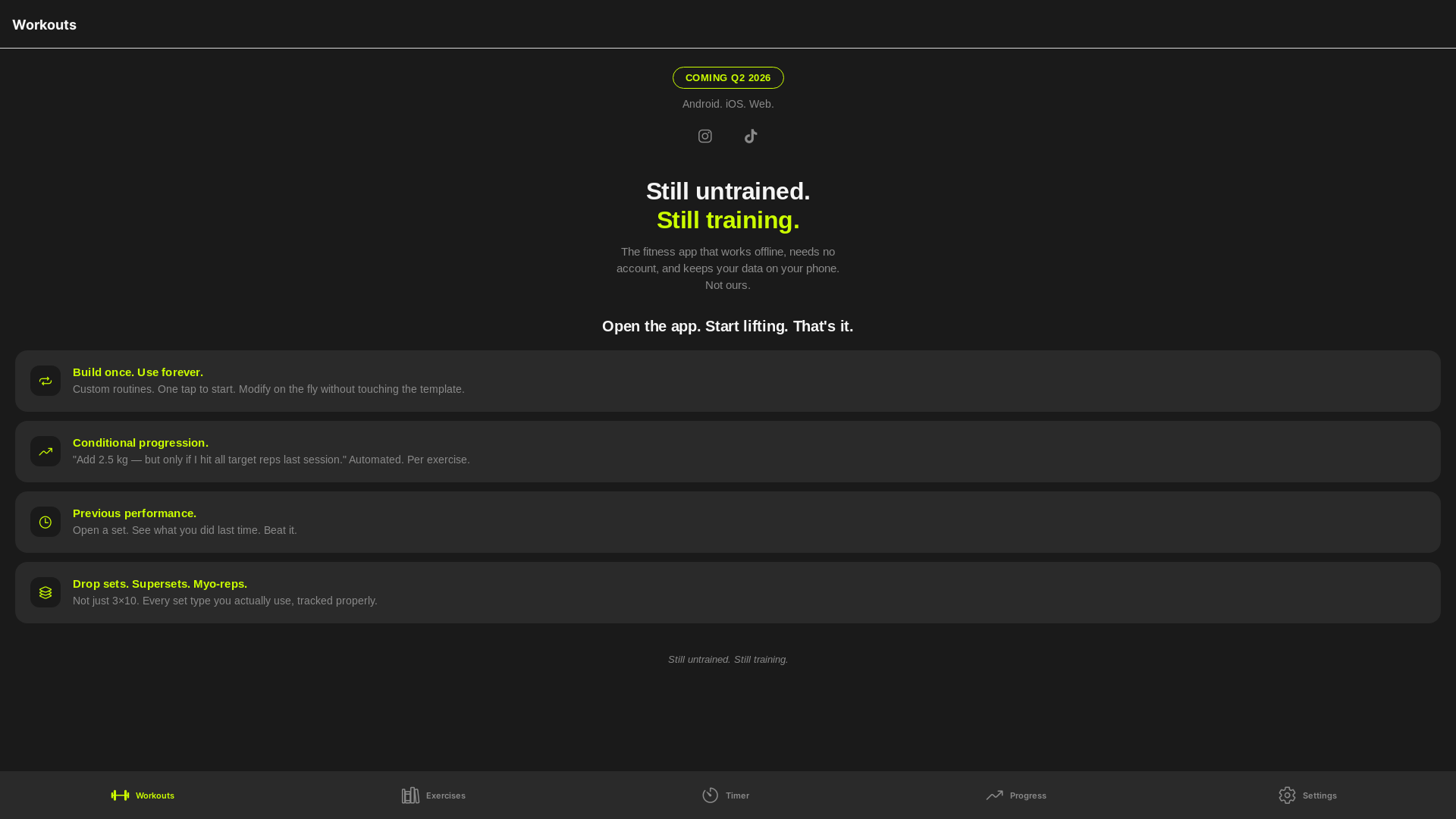 website screenshot of https://untraind-pwa.pages.dev/