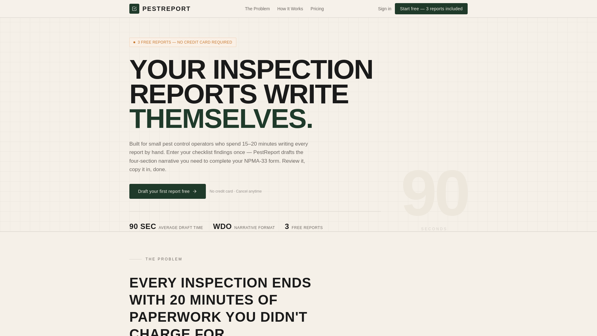website screenshot of https://getpestreport.com/