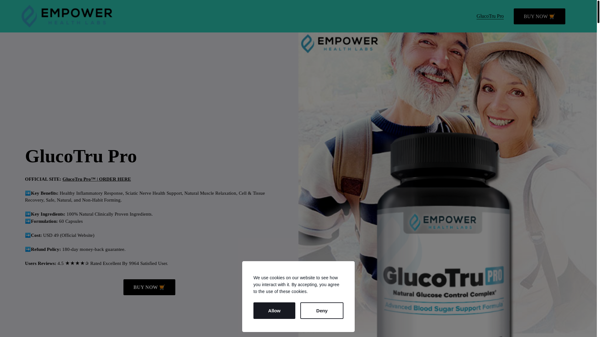 website screenshot of https://glucotru-pro.mywebselfsite.net/