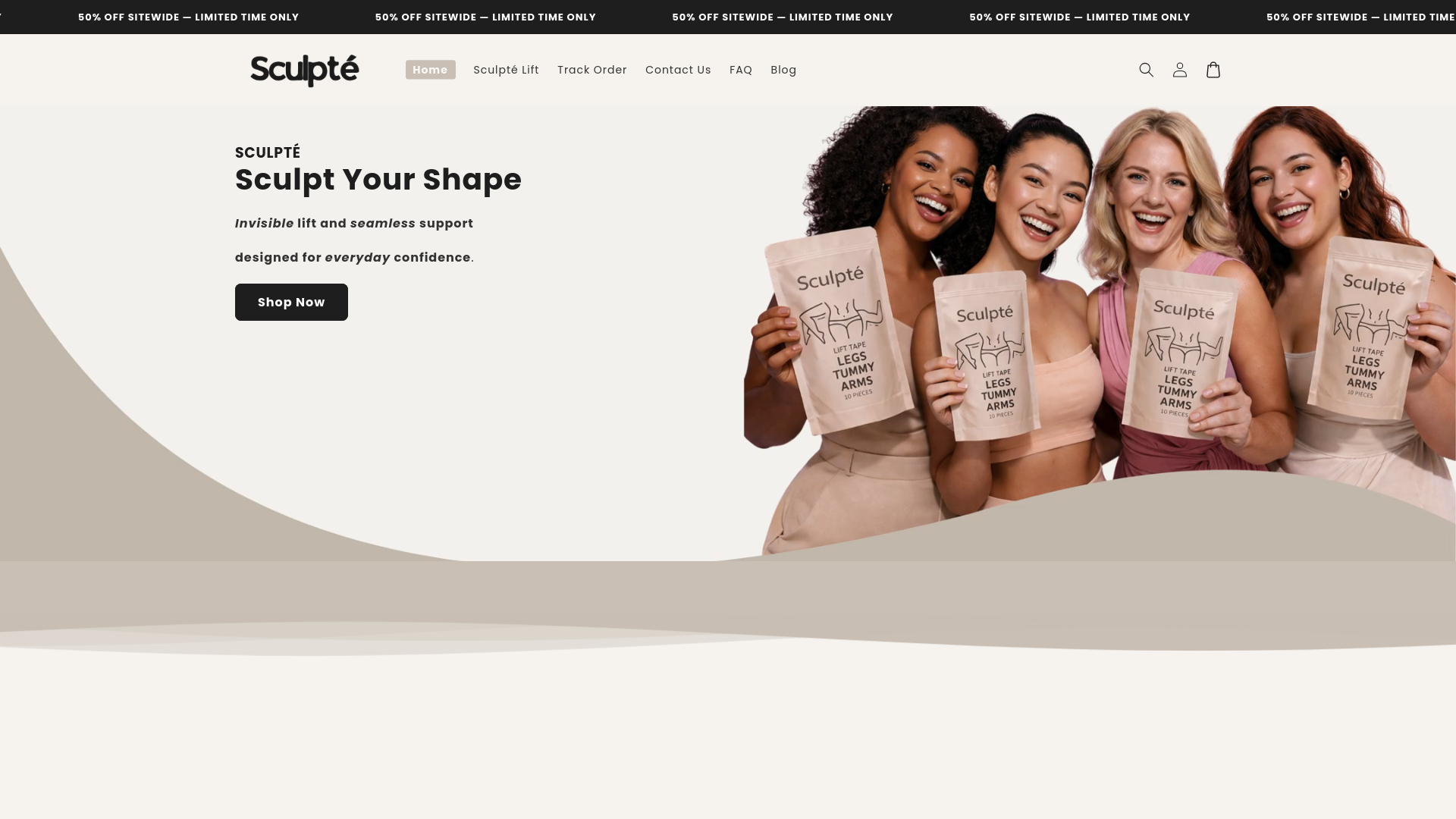 website screenshot of https://sculptebody.com/