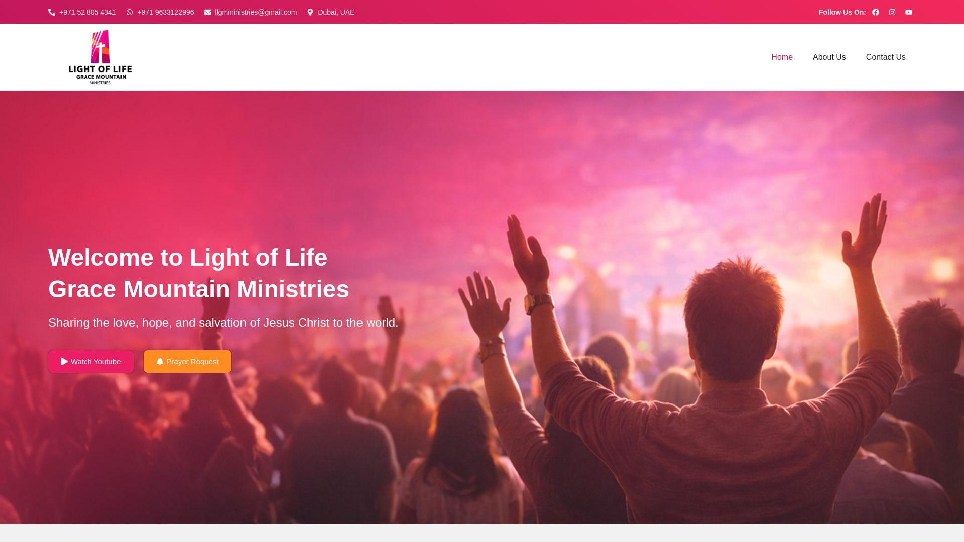 website screenshot of https://llgmministries.com/