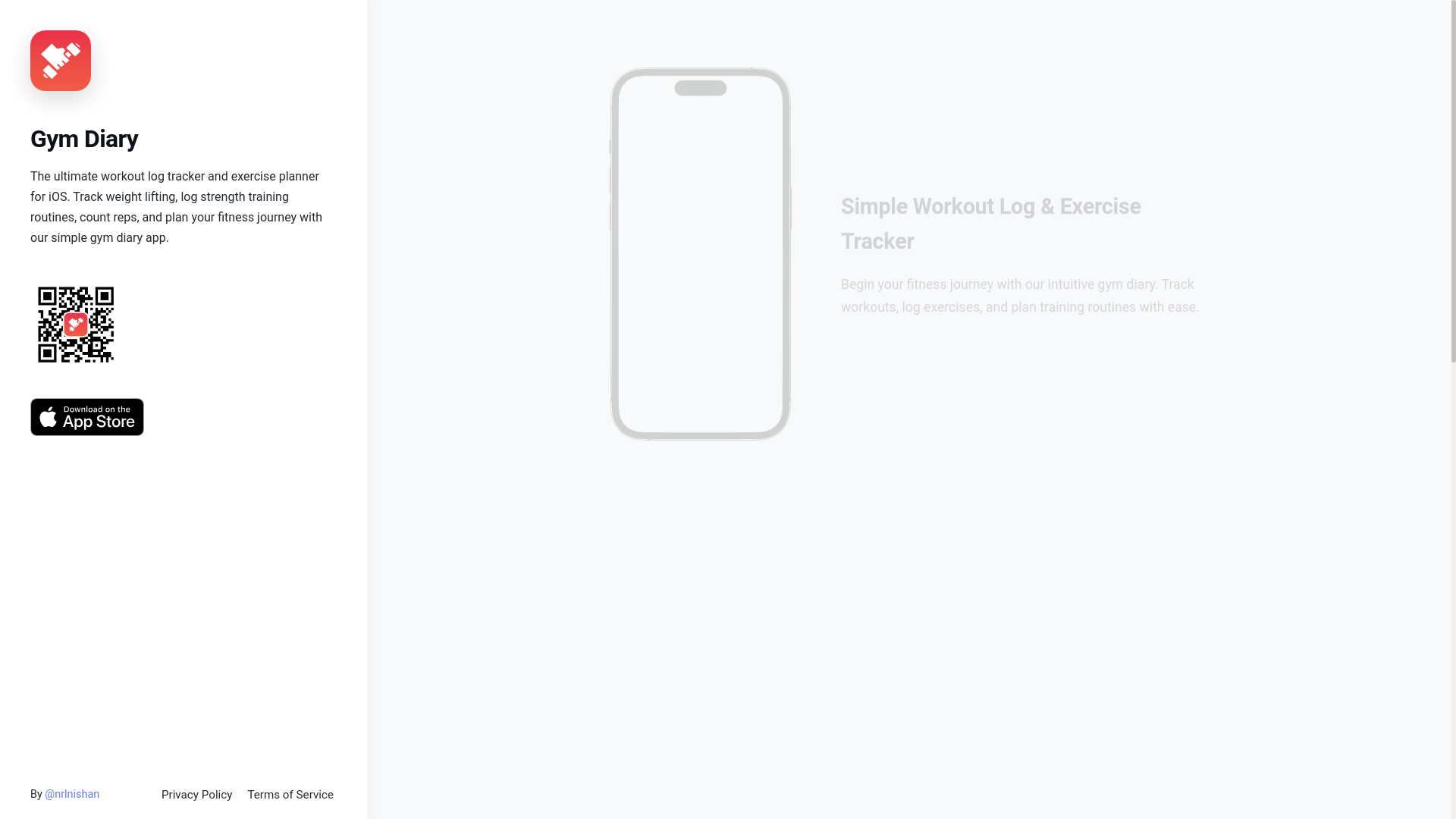website screenshot of https://gymdiarywebsite.pages.dev/