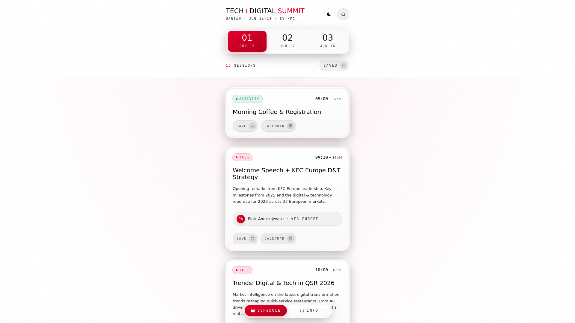 website screenshot of https://kfc-digitech-summit.com/