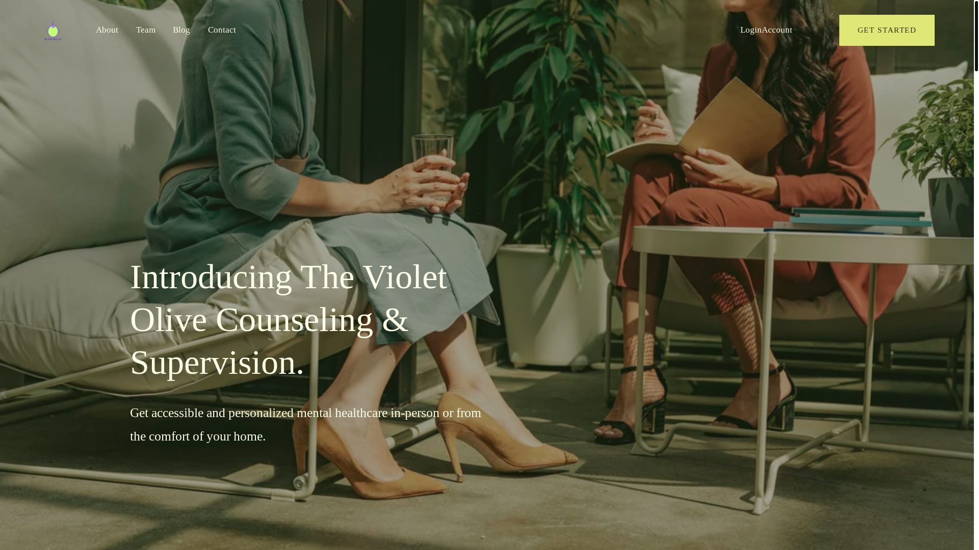 website screenshot of https://thevioletolivecounseling.com/