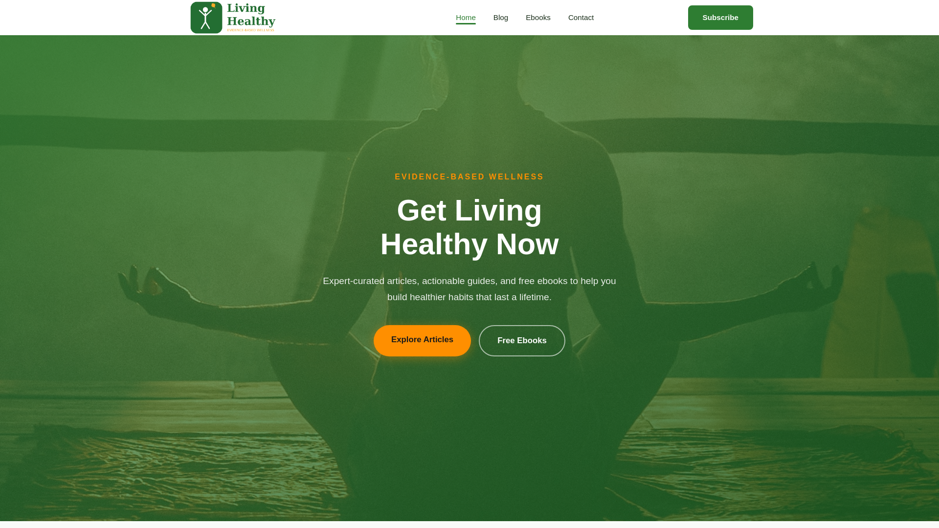 website screenshot of https://getlivinghealthynow.com/