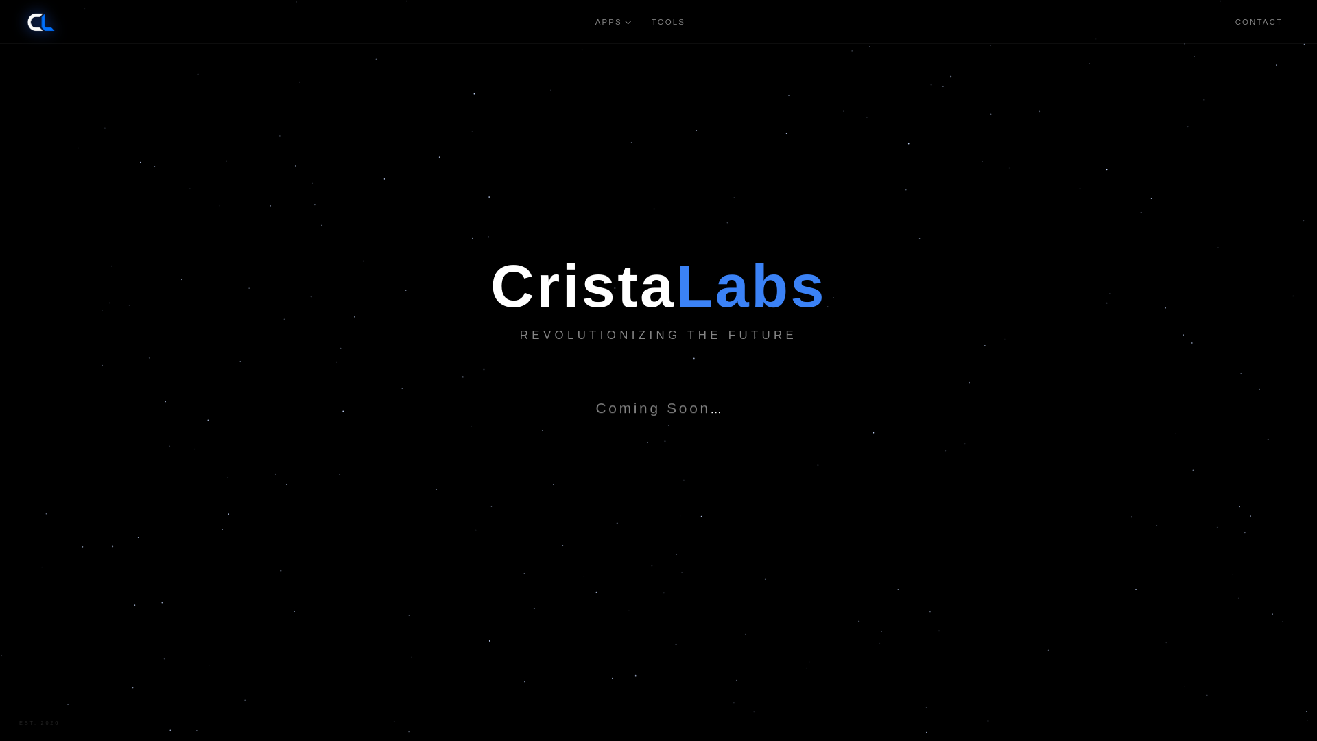 website screenshot of https://cristalabs.com/