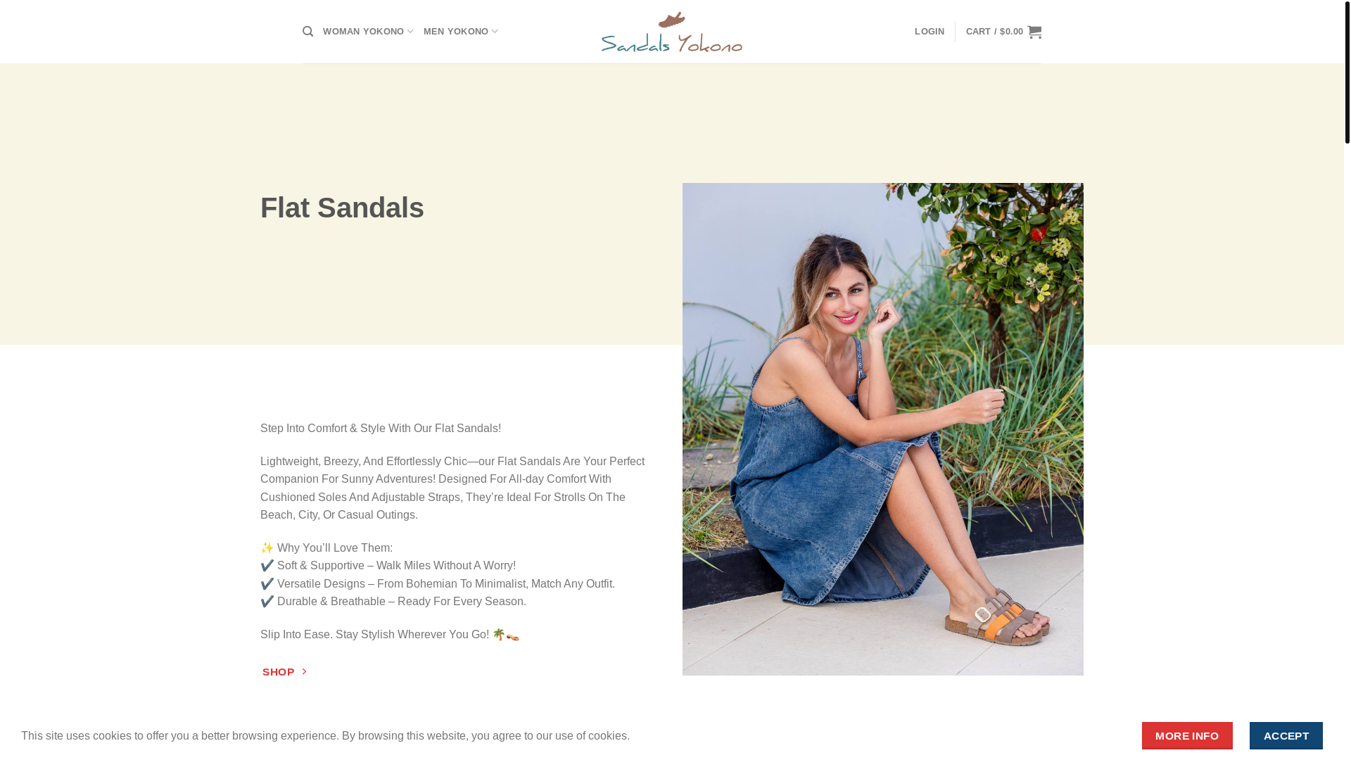 website screenshot of https://sandalsyokono.com/