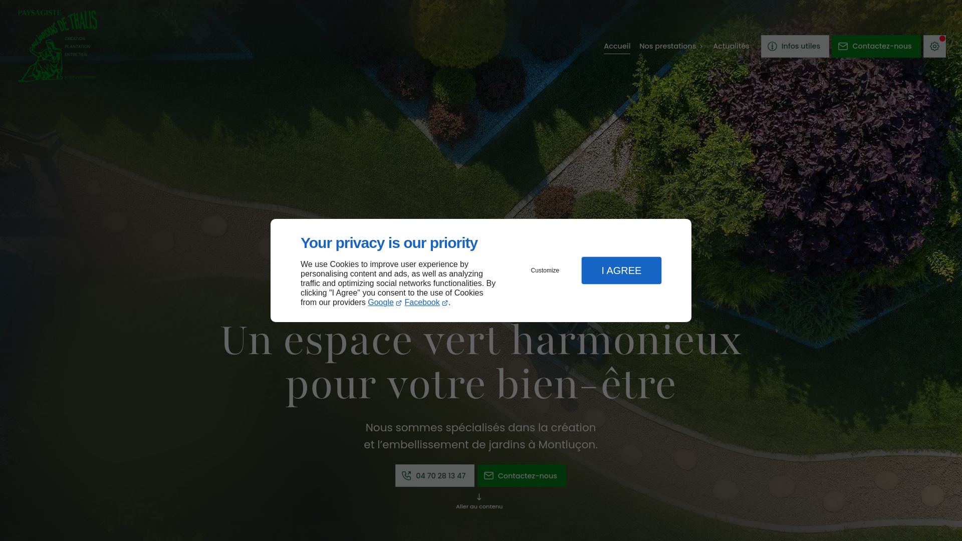 website screenshot of https://jardinsdethalis.fr