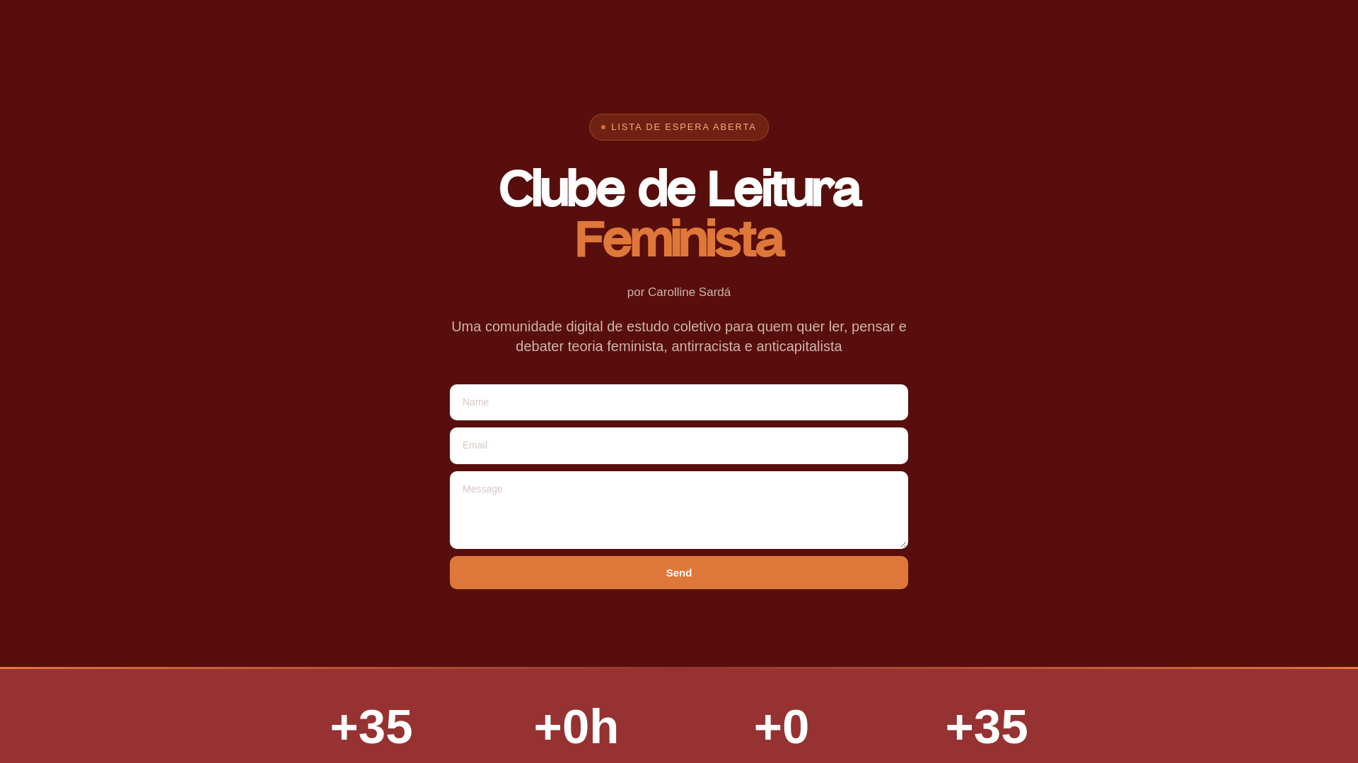 website screenshot of https://clubedeleiturafeminista.com.br/