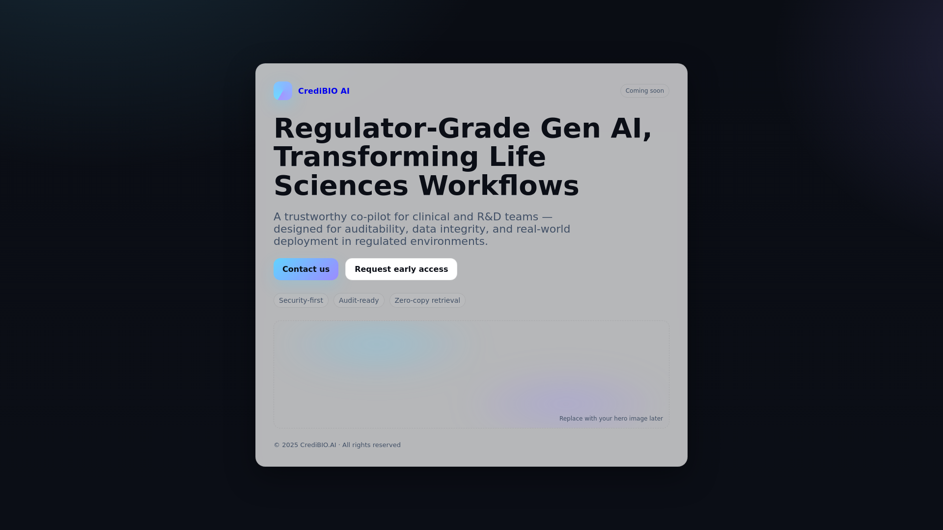 website screenshot of https://credibio.ai/